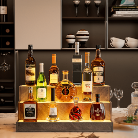 LED Lighted Liquor Bottle Display Shelf, 20 Inch Bar Display Shelf, DIY Illuminated Bottle Shelf with App & Remote Control