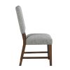 Walnut Finish Modern Dining Set 5pc Table with Self-Storing Extension Leaf and 4 Chairs Upholstered Wooden Furniture