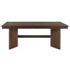 Walnut Finish Modern Dining Set 5pc Table with Self-Storing Extension Leaf and 4 Chairs Upholstered Wooden Furniture