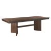 Walnut Finish Modern Dining Set 5pc Table with Self-Storing Extension Leaf and 4 Chairs Upholstered Wooden Furniture