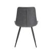 Modern 7pc Dining Table Set with 6x Chairs Gray Upholstered Sintered Stone Tabletop Black Metal Legs Kitchen Dining Furniture