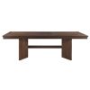Walnut Finish Modern Dining Set 5pc Table with Self-Storing Extension Leaf and 4 Chairs Upholstered Wooden Furniture