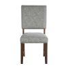 Walnut Finish Modern Dining Set 5pc Table with Self-Storing Extension Leaf and 4 Chairs Upholstered Wooden Furniture