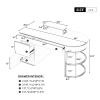 60''Modern Executive Desk,White Curved Computer Desk with Gold Metal Legs,3-Drawers Home Office Desk
