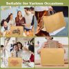 Paper Bags With Handles, 50 Pcs Kraft Paper Bags 13x4.3x11 Inches Brown Bulk, Large Recycled Paper Bags, Shopping Bags, Gift Bags, Retail Bags For.