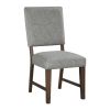 Walnut Finish Modern Dining Set 5pc Table with Self-Storing Extension Leaf and 4 Chairs Upholstered Wooden Furniture
