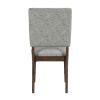 Walnut Finish Modern Dining Set 7pc Table with Self-Storing Extension Leaf and 6 Chairs Upholstered Wooden Furniture
