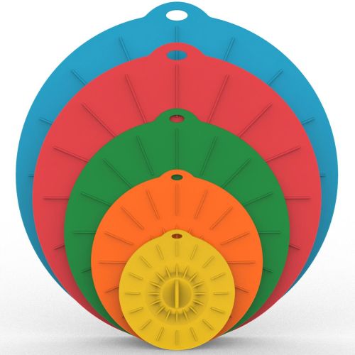 5pcs Silicone Fresh-keeping Cover; Microwave Oven Heating Cover; Food Dust-proof Splash-proof Bowl Cover Set; Kitchen Supplies