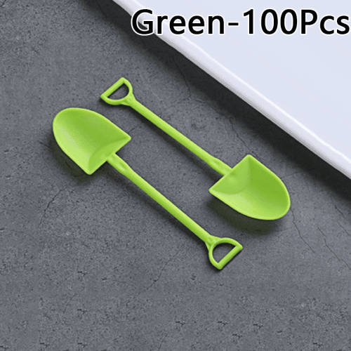100pcs Disposable Spoon; Plastic Ice Cream Cake Cheese Dessert Spoon; Pudding Shovel Yogurt Spoon