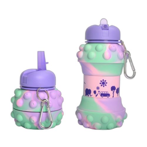 Sports Water Bottle, Silicone Collapsible Spherical Drinking Mug, Leak-proof Squeezable Shockproof